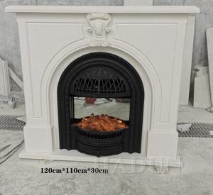 कृत्रिम पत्थर आधुनिक चिमनी संगमरमर चिमनी Mantels चारों ओर सजावटी फ्रीस्टैंडिंग इलेक्ट्रिक चिमनी इनडोर पॉलिश। - Product Image 6