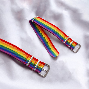 Vòng Tay Co Giãn Tốt Nhất Theo Yêu Cầu Củ<span class=keywords><strong>a</strong></span> Nhà Sản Xuất Vòng Tay Dệt Gay Pride Vải Cầu Vồng Một Cặp Vòng Tay Thời Trang Cho Nữ Hàn Quốc - Product Image 3