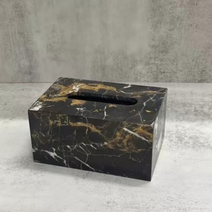 SAIDKOCC Boîte à mouchoirs en onyx Marquina Traversine, marbre naturel pur, style nordique minimaliste, décoration <span class=keywords><strong>de</strong></span> salle <span class=keywords><strong>de</strong></span> bain et d'intérieur - Product Image 6