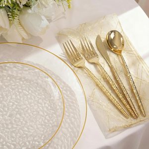 Ensemble de 350 assiettes rondes jetables en plastique PS, pour 50 invités, texture pierre, couleur et motif personnalisés pour les événements festifs - Product Image 3