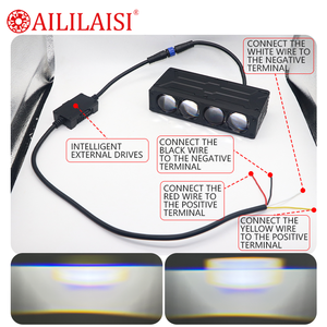 Faro LED Mini a Quattro Lenti 6000K Plug and Play Universale per Auto e Moto 6000lm 12V Nuovo Proiettore 120W Mazda - Product Image 5