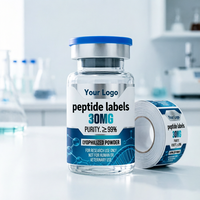 Étiquettes autocollantes imperméables personnalisées imprimées en hologramme pour flacons de peptides, directement de l'usine, pour flacons de 2 ml à 10 ml