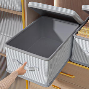 กล่องเก็บเสื้อผ้าทรงสี่เหลี่ยมผ้าพับได้ตู้เสื้อผ้าแบบมีฝาปิดความจุขนาดใหญ่สำหรับใช้ในบ้าน - Product Image 1