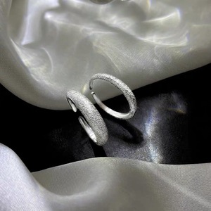 Anillo de plata de ley S925 con acabado mate para mujer, anillo minimalista para el dedo índice, regalo de joyería de moda. - Product Image 3