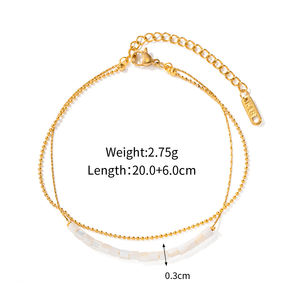 Playa verano lindo niñas <span class=keywords><strong>pie</strong></span> cadena joyería Acero inoxidable playa <span class=keywords><strong>pie</strong></span> <span class=keywords><strong>tobillera</strong></span> doble cadena Shell cuentas <span class=keywords><strong>tobillera</strong></span> - Product Image 5
