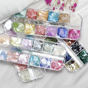 Hot Sale Colorful 12 Grids Easy Apply 3D Irregular Mermaid Nail <b>Sequins</b> Abalone Sea Shell Flakes for UV Gel Nail <b>Art</b> - Product Image 6