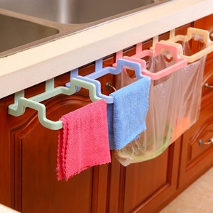 Panda <b>Plastic</b> Door-Back Garbage Bag Rack, Multifunctional Kitchen Cabinet Door Back Dishcloth Hanger and Storage <b>Bracket</b> - Product Image 2