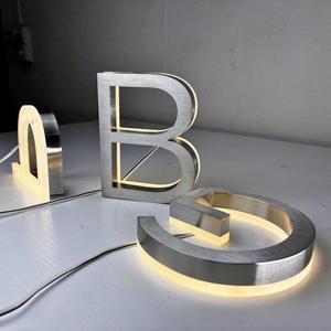 Acrylic 3D Thư ký trong nhà Backlit 3D Acrylic thư ký thép không gỉ chữ Acrylic Logo Backlit kênh dấu hiệu kinh doanh - Product Image 6