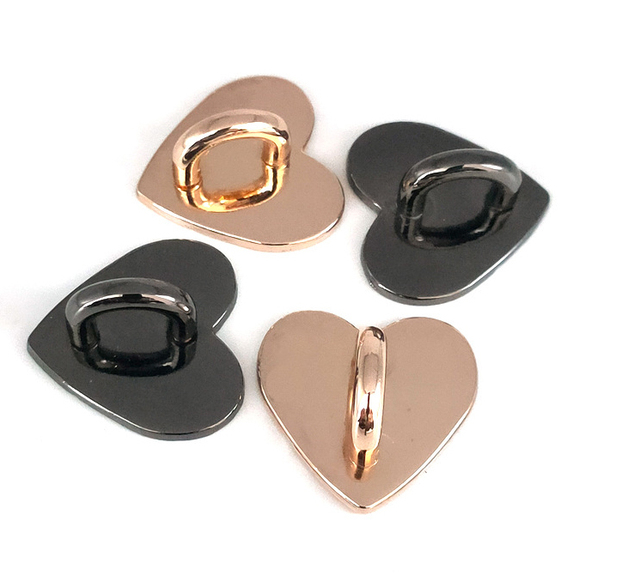 High Quality Shiny Heart Shaped Metal Hook Chellphone Mobile Phone With Sticky