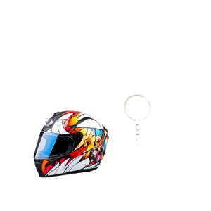 Helmet <b>Keychain</b> Backpack Pendant Car Rearview Mirror Pendant Holiday Gift <b>Custom</b> 2D design Motorcycle Acrylic <b>Keychain</b> - Product Image 6