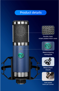 Microphone à condensateur professionnel haut de gamme <span class=keywords><strong>TF11</strong></span> à large diaphragme, 48V, métal, XLR, câblé, pour enregistrement, chant, équipement sonore live - Product Image 5