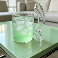 Tasse en verre personnalisée avec poignée originale, en verre borosilicate transparent de haute qualité, pour boissons, usage domestique quotidien