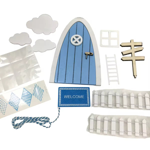 Accessoires pour maison de poupée, porte de jardin miniature en bois à double couche 3D, porte de lutin, porte de conte de <span class=keywords><strong>fées</strong></span> miniature - Product Image 4