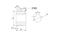 Polea de Correa Multi-V 9PJ de Aleación de Aluminio para Transportador de Rodillos, Diámetro Exterior 43mm, Diámetro Interior 15mm, Chaveta 5mm, 9 Ranuras, Resistente al Desgaste