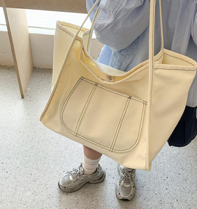 Bolsa de tela de algodón orgánico grande, reutilizable, para compras, con logo impreso, para viajes diarios. - Product Image 5