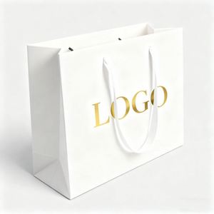 Sac en papier personnalisé pour cadeau de mariage en ligne, logo imprimé avec poignée - Product Image 1