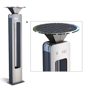 Solar pathway lights Warm White Aluminum solar bollard outdoor garden lights sound sensor 2024