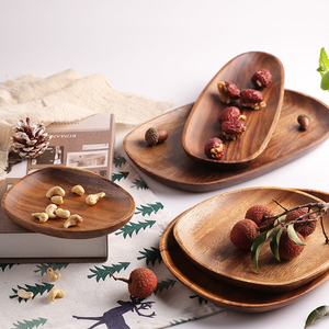Juego de Bandejas de Madera de Acacia para Alimentos con Logo Personalizado Plato para Servir Bandeja para Taza de Té Café o Decoración con Velas - Product Image 4
