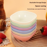 Petit plat carré en paille de blé pour sauce soja, sauce à tremper, vinaigre - Design nordique minimaliste, assaisonnement pour cuisine japonaise