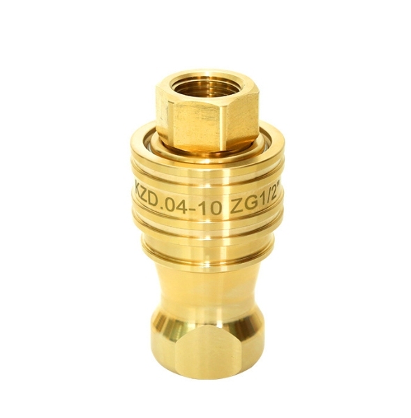 No Valve Quick Release Connector Brass Hydraulic Straight Through Quick Couplings Valveless Quick Coupler Straight-thru