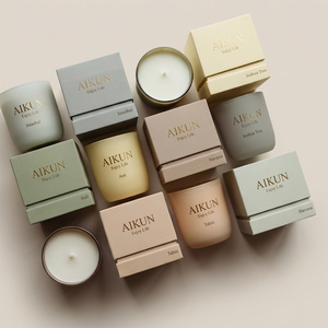 AIKUN <span class=keywords><strong>Bougie</strong></span> Parfumée Personnalisée Grand Format à l'Huile, Boîte au Design Personnalisé, Décoration Maison, Cire de <span class=keywords><strong>Soja</strong></span> en Pot Verre - Product Image 2