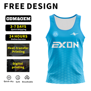 Gilet de course respirant en maille EXON Digital Print, avec tissu en maille, débardeur de marathon pour l'entraînement en extérieur et la remise en forme - Product Image 4