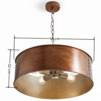 Suspension classique en métal au design vintage avec base rouillée, couloir, salle à manger et abat-jour décoratifs pour hôtel, style cristal