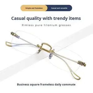 Lunettes de lecture d'affaires sans cadre Loris modèle 208 haute définition Anti-bleu clair bleu lentilles Anti-fatigue haut de gamme véritable - Product Image 3