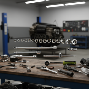 Pasano <b>Socket</b> Set 19 Pc Metric Chrome Vanadium Steel <b>Ratchet</b> Tools Auto Repair - Product Image 3