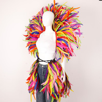 Alas de Plumas de Carnaval de Moda, Falda de Plumas para Danza Samba, Puño de Muñeca, Disfraz de Lujo, Cosplay, Disfraz Suave para Fiesta de Halloween