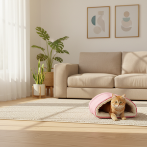 Multifunktionales, Nackenschonendes, Ultra-weiches Rundes Haustierbett, Großes Katzen-Nest, Ultra-weicher Verdickter Stoff-Katzenschlafsack - Product Image 1