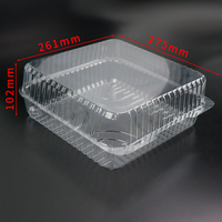 Boîte de boulangerie carrée en plastique haute transparence, en PET de qualité alimentaire, jetable, avec couvercle à charnière, pour croissants, beignets et pain