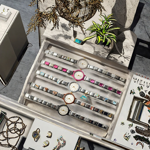 Vendita calda da donna orologio al quarzo 26mm cinturino in acciaio inox modulo <span class=keywords><strong>italiano</strong></span> 16mm larghezza banda 9mm fai da te puntatore di vetro All-Match all'ingrosso - Product Image 4