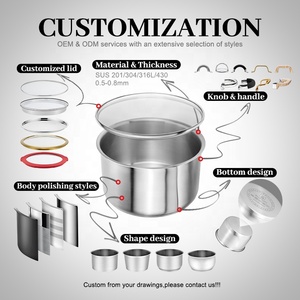 Bán buôn hình nón hình dạng 8 bức ảnh nấu ăn chậu và Chảo thép không gỉ <span class=keywords><strong>Cookware</strong></span> <span class=keywords><strong>Set</strong></span> với hai đổ môi - Product Image 6