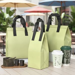 Insulated Non-woven Cooler Bag Portable Takeaway Bag for Milk Tea Beer & Alcohol Beverages with No Closure - Product Image 1