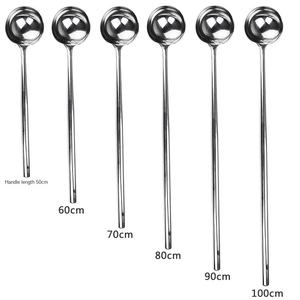 DFU204 - Juego de Utensilios de Cocina de Acero Inoxidable con Mango Largo, Cucharón Grande para Chef y Cuchara para Freír, Varios Tamaños - Product Image 1