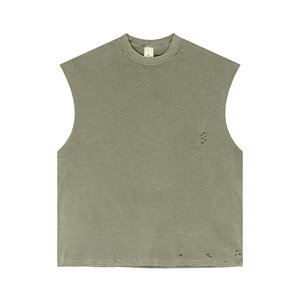 Streetwear Cutout débardeur 2025 été en coton vieilli unisexe - Product Image 1