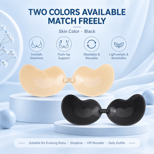 <span class=keywords><strong>Reggiseno</strong></span> Push-Up in Silicone <span class=keywords><strong>Senza</strong></span> <span class=keywords><strong>Spalline</strong></span> e <span class=keywords><strong>Senza</strong></span> Ferretto per Seni Grandi, Lavabile in Lavatrice, Color Nudo e <span class=keywords><strong>Nero</strong></span> - Product Image 5