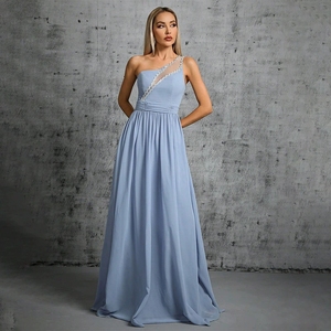 Abito da donna in rete <span class=keywords><strong>blu</strong></span> francese per le vacanze, modellante in vita - Product Image 3