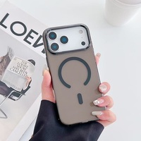 Coque magnétique transparente originale pour iPhone 17 Air 16 15 14 Pro Max Lentille en métal rigide pour téléphone portable
