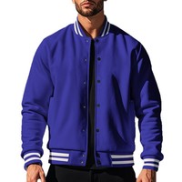 Blouson de baseball vintage américain en polaire pour homme, coupe ample et décontractée, col montant, collection automne/hiver, pour le marché international