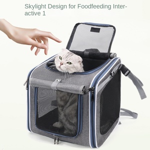 Multifunctionele draagbare kattenreistas, opvouwbare mesh-hondenrugzak voor kleine puppy's en dierenartsbezoekjes - Product Image 2