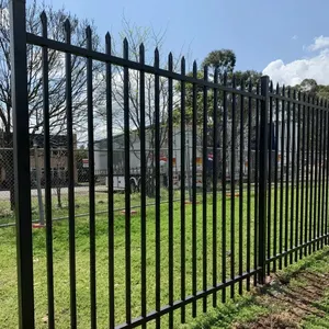 Valla de Metal de fácil instalación, valla de piquete forjada soldada, decoración de bordes, valla de seguridad