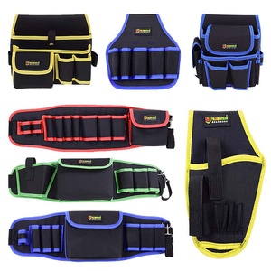 Ceinture porte-outils avec plusieurs poches, en tissu Oxford durable, couleur noir et jaune, style simple pour usage professionnel - Product Image 3