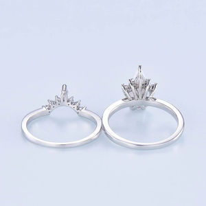 แหวนแต่งงานชุดเงินแท้ S925 ประดับโอปอลธรรมชาติ สำหรับผู้หญิง ขายส่งยอดนิยม - Product Image 4