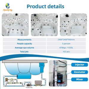 Gran oferta Balboa acrílico masaje Whirlpool Spa Jacuzzier al aire libre Spa bañeras 5 personas bañera de hidromasaje con tumbonas - Product Image 3