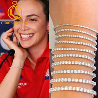 Özel Laboratuvar Üretimi Elmas Tenis Bilekliği IGI Sertifikalı 10K 14K Altın 2mm 3mm 4mm 5mm 6.5mm CVD DEF Vvs Elmas Tenis Zinciri