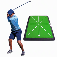 Tapis d'entraînement de golf en cuir et velours personnalisé avec base en caoutchouc antidérapante, portable, pour la pratique du swing de golf en intérieur/extérieur