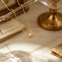 Collier Gaovo de style classique haut de gamme en acier inoxydable plaqué or 18 carats avec zircon et chaîne en bambou, design minimaliste et luxueux pour femmes