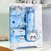 Boîtier d'ordinateur en métal Chiikawa DIY personnalisé MicroATX Mid Tower avec fenêtre latérale, design de personnage d'anime, en stock